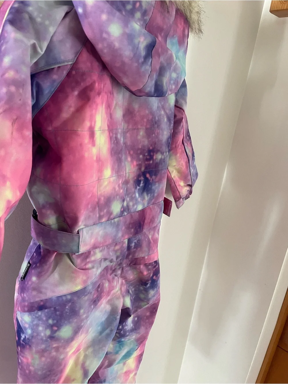 Girls' Pink & Purple Tie-Dye Hooded Snowsuit